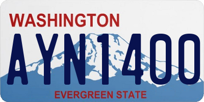 WA license plate AYN1400