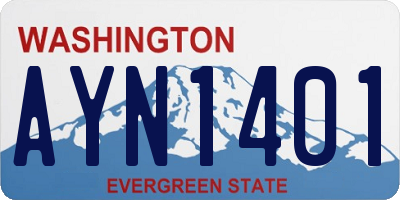 WA license plate AYN1401