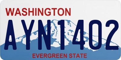 WA license plate AYN1402
