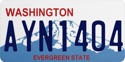 WA license plate AYN1404