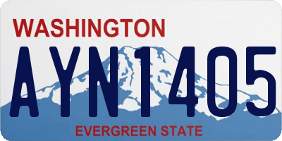 WA license plate AYN1405