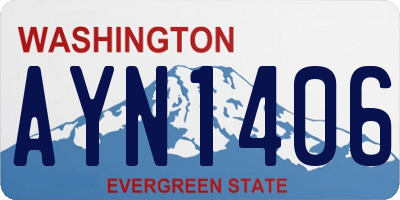 WA license plate AYN1406