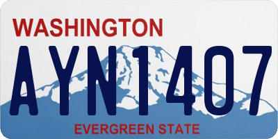 WA license plate AYN1407