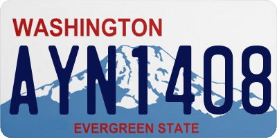 WA license plate AYN1408