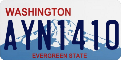 WA license plate AYN1410