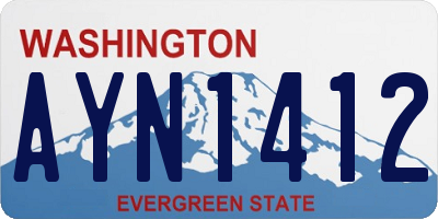 WA license plate AYN1412