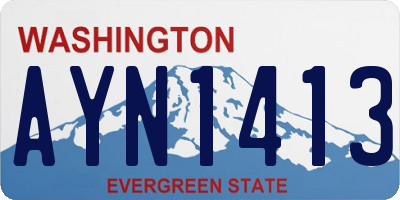WA license plate AYN1413