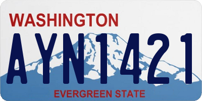 WA license plate AYN1421