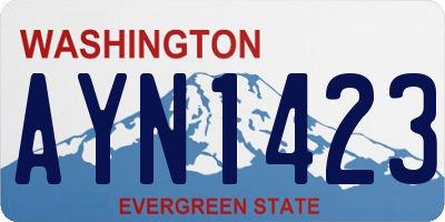 WA license plate AYN1423