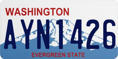 WA license plate AYN1426