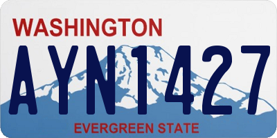 WA license plate AYN1427