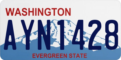 WA license plate AYN1428