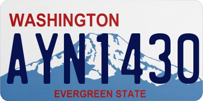 WA license plate AYN1430