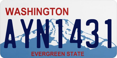 WA license plate AYN1431