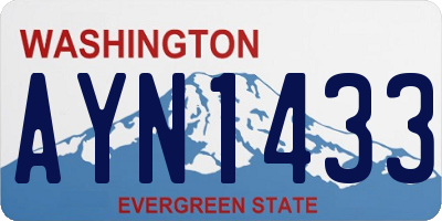 WA license plate AYN1433