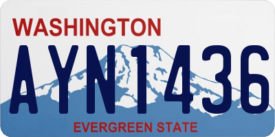 WA license plate AYN1436