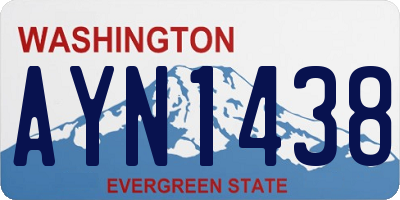 WA license plate AYN1438