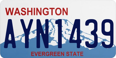 WA license plate AYN1439