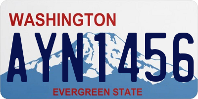 WA license plate AYN1456