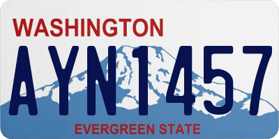 WA license plate AYN1457