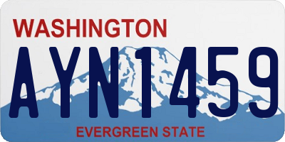 WA license plate AYN1459
