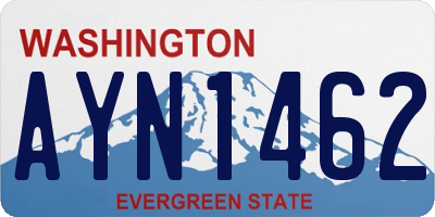 WA license plate AYN1462
