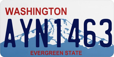 WA license plate AYN1463