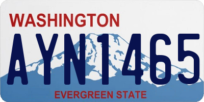 WA license plate AYN1465