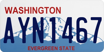 WA license plate AYN1467