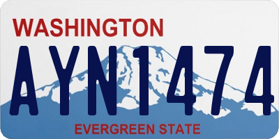 WA license plate AYN1474