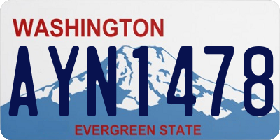 WA license plate AYN1478