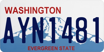 WA license plate AYN1481