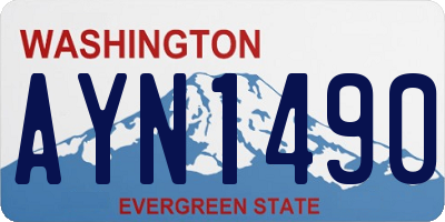 WA license plate AYN1490