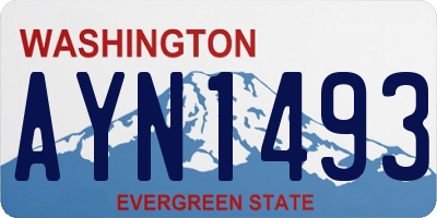 WA license plate AYN1493