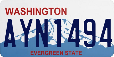 WA license plate AYN1494