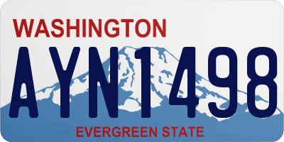 WA license plate AYN1498