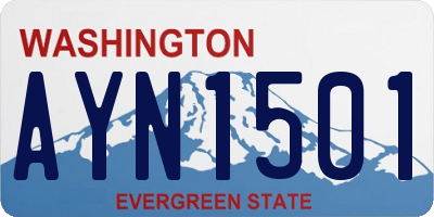 WA license plate AYN1501