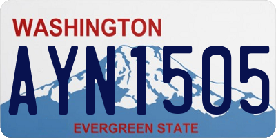 WA license plate AYN1505