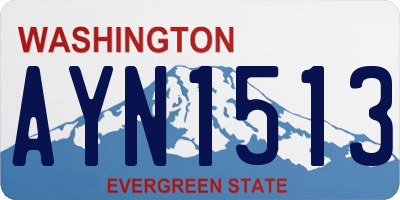 WA license plate AYN1513