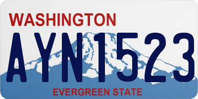 WA license plate AYN1523