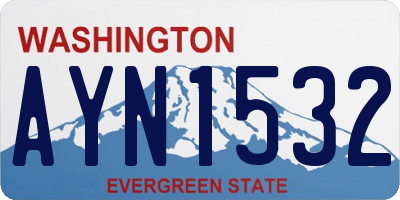 WA license plate AYN1532