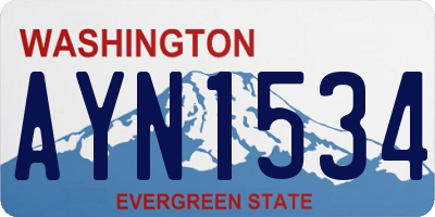 WA license plate AYN1534