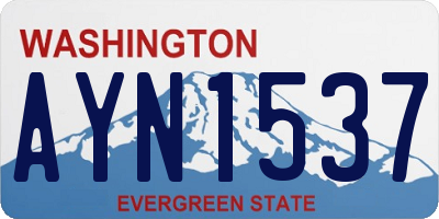 WA license plate AYN1537
