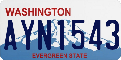 WA license plate AYN1543