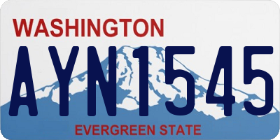 WA license plate AYN1545