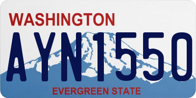 WA license plate AYN1550