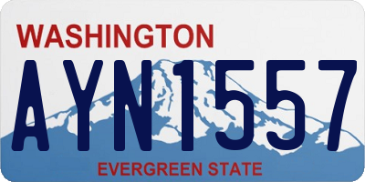 WA license plate AYN1557