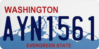 WA license plate AYN1561