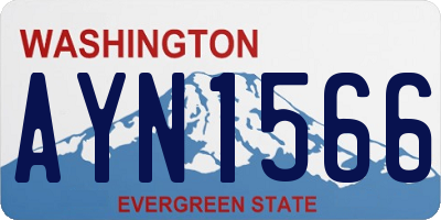 WA license plate AYN1566