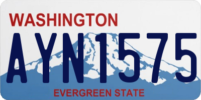 WA license plate AYN1575